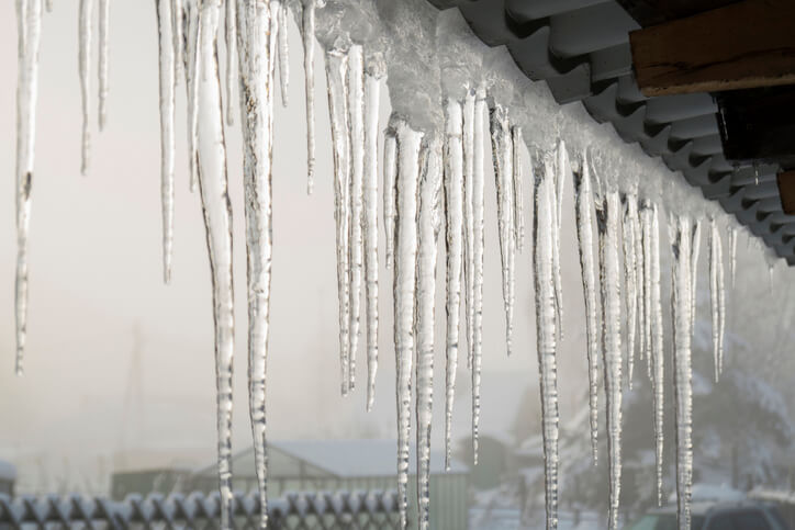 icicles on the eaves