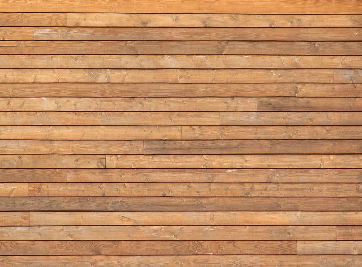 Cedar siding on building exterior.